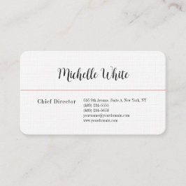 リネンプレーンエレガントホワイトプロフェッショナルモダン 名刺