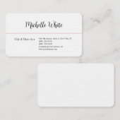 リネンプレーンエレガントホワイトプロフェッショナルモダン 名刺 (正面/裏面)