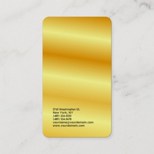 リネンプレーントレンディーモダンミニマル金ゴールドカラー 名刺 (裏面)