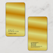 リネンプレーントレンディーモダンミニマル金ゴールドカラー 名刺 (正面/裏面)