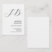 リネンプレーン手書きモノグラムミニマリスト 名刺 (正面/裏面)