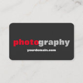 リネンプロフェッショナルグレーレッドフォトグラファー 名刺 (正面)