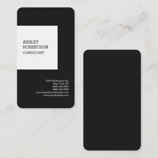 リネンプロフェッショナルスタイリッシュトレンディーミニマル 名刺 (正面/裏面)