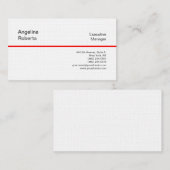 リネンプロフェッショナルプレインミニマリスト赤白 名刺 (正面/裏面)