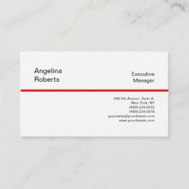 リネンプロフェッショナルプレインミニマリスト赤白 名刺