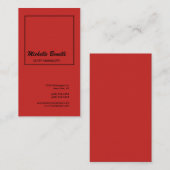 リネンプロフェッショナルミニマルモダンリストレッド 名刺 (正面/裏面)