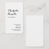 リネンプロフェッショナルミニマル白黒 モダン 名刺 (正面/裏面)