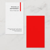 リネンプロフェッショナルモダンレッドホワイト 名刺 (正面/裏面)