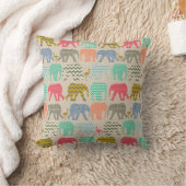 リネンベビーゾウとフラミンゴ クッション (ブランケット)