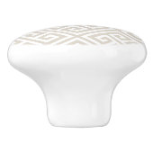 リネンベージュギリシャ鍵 セラミックノブ (側面)