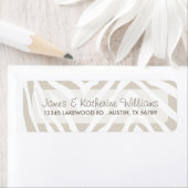 リネンベージュゼブラモダンアニマルプリント結婚ズ ラベル (インサイチュ)