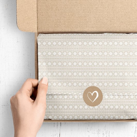 リネンベージュフェアアイルクリスマスセーターパターン 薄葉紙