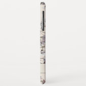 リネンベージュフローラ |パーソナライズされた | Case-Mate iPhoneケース (裏面/左)