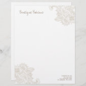 リネンベージュボヘ図解入りの、写真付きのミアンペイズリーヘナ レターヘッド (正面/裏面)