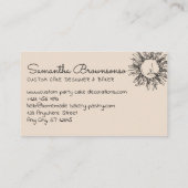 リネンベージュ抽象芸術スピリチュアルシアルサン 名刺 (裏面)