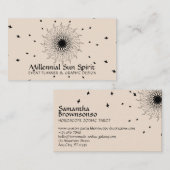 リネンベージュ抽象芸術スピリチュアルスターズサン 名刺 (正面/裏面)
