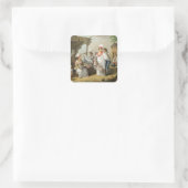 リネンマーケット、ローズー、ドミニカ、c.1780 (缶の油) スクエアシール (バッグ)