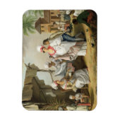 リネンマーケット、ローズー、ドミニカ、c.1780 (缶の油) マグネット (縦)