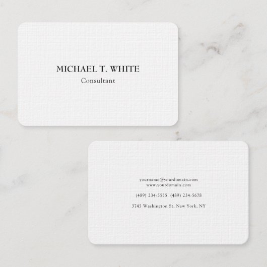 リネンミニマクラシカルリストプロフェッショナルエレガント 名刺 (正面/裏面)