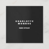 リネンミニマモダンリストプロフェッショナルグレエレガントー スクエア名刺 (正面)