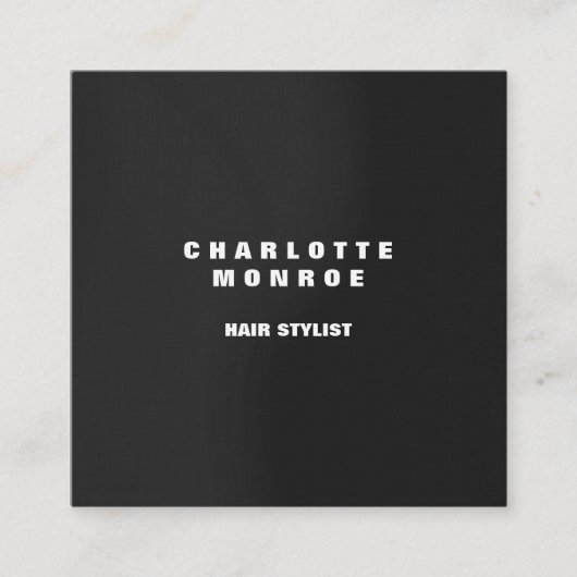 リネンミニマモダンリストプロフェッショナルグレエレガントー スクエア名刺 (正面)