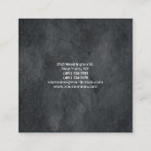 リネンミニマモダンリストプロフェッショナルグレーウォール スクエア名刺 (裏面)