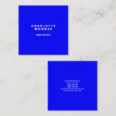 リネンミニマモダンリストプロフェッショナルブルーエレガント スクエア名刺 (正面/裏面)