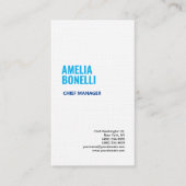 リネンミニマモダンリストプロフェッショナルブルーホワイト 名刺 (正面)