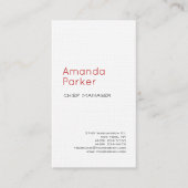 リネンミニマモダンリストプロフェッショナルプレーンホワイト 名刺 (正面)