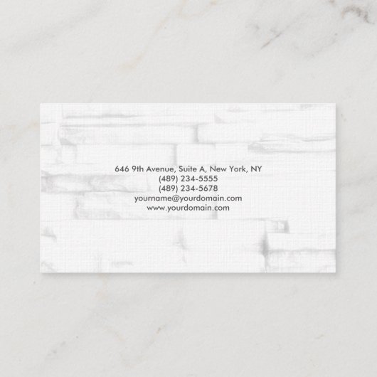 リネンミニマリストウォールブリックプロフェッショナル 名刺 (裏面)