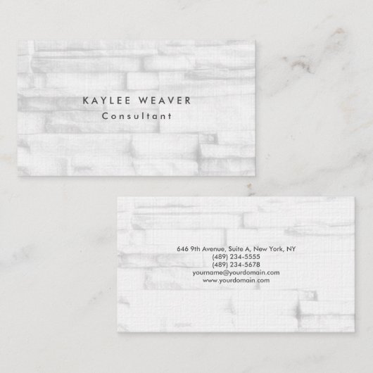 リネンミニマリストウォールブリックプロフェッショナル 名刺 (正面/裏面)