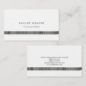 リネンミニマリストグレーホワイトプロフェッショナル 名刺 (正面/裏面)