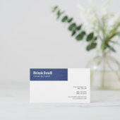 リネンミニマリスト平青ホワイトスタンダードモダン 名刺 (スタンド正面)