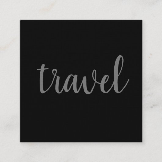 リネンミニマルモダンリストブラックプレーン旅行代理店 スクエア名刺 (正面)