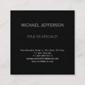 リネンミニマルモダンリストブラックプレーン旅行代理店 スクエア名刺 (裏面)