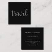 リネンミニマルモダンリストブラックプレーン旅行代理店 スクエア名刺 (正面/裏面)