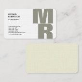 リネンモはっきりしたノグラムプレーントレンディーミニマルモダンリスト 名刺 (正面/裏面)