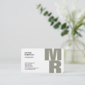 リネンモはっきりしたノグラムプレーントレンディーミニマルモダンリスト 名刺 (スタンド正面)