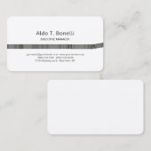 リネンモダンミニマリスト平灰色ホワイト 名刺 (正面/裏面)