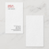 リネンモダンミニマリスト平白 名刺 (正面/裏面)