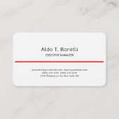 リネンモダンミニマリスト平赤白 名刺 (正面)