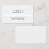 リネンモダンミニマリスト平赤白 名刺 (正面/裏面)