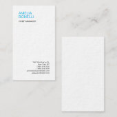 リネンモダンミニマリスト平青ホワイト 名刺 (正面/裏面)