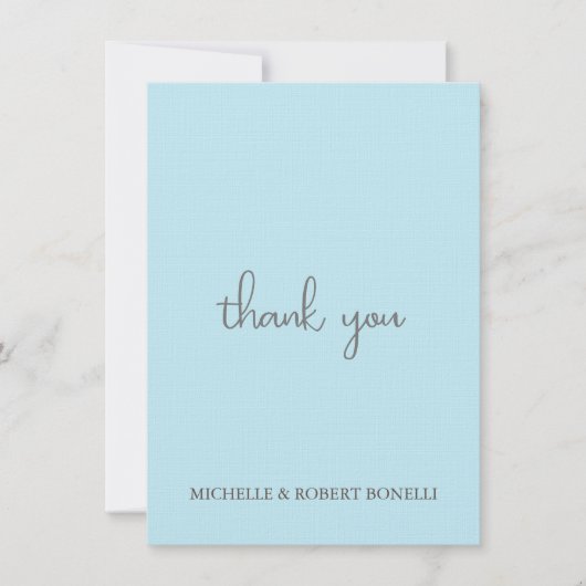 リネンモダン手書きシックサンキューカード サンキューカード (正面)