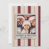 リネンモダン素朴ファミリー写真クリスマスカード シーズンカード (正面)