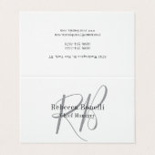 リネンモノグラムマネージャテント折り畳みプレーン 名刺 (外部フラット)