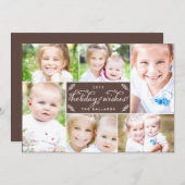 リネンモンタージュホリデーフォトカードブラウン シーズンカード (正面/裏面)