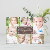 リネンモンタージュホリデーフォトカードブラウン シーズンカード (スタンド正面)