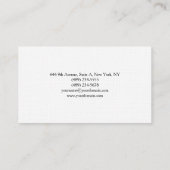 リネンユニークオリジナルプレインミニマリストレッドストライプ 名刺 (裏面)