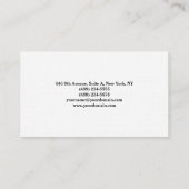 リネンユニークオリジナルプレインミニマ男らしリスト 名刺 (裏面)